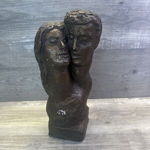Austin Production Bronze Tone Statue Couple In Love Vintage 70s